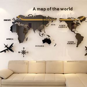 World <b>Map</b> Acrylic 3D Solid Crystal Bedroom Wall With Living Room Classroom Stickers Office Decoration Ideas - Product Image 2