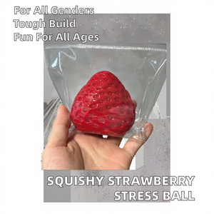 Viral Durable Soft Sensory <b>Squeeze</b> Toy Strawberry Stress & Anxiety Relief Fidget <b>Ball</b> Emulational Fruit Gel Unisex 14 Years & up - Product Image 3