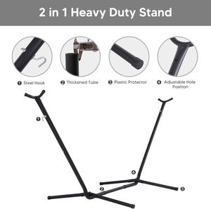 Double hamac portatif pliant extérieur de haute qualité avec l'installation facile durable de support pour des voyages d'arrière-cour de maison de camping - Product Image 4