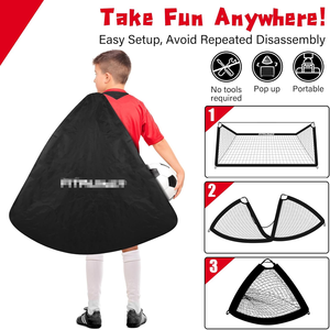 Portería de fútbol para niños para juego de patio trasero, paquete de 2 redes de fútbol emergentes portátiles de 4x3 pies, equipo completo de entrenamiento juvenil con objetivo - Product Image 3