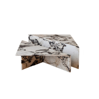 Ensemble de 2 tables basses triangulaires Calacatta Viola table basse qualité bas prix bon prix petite table basse