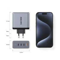 Chargeur GaN rapide portable Tommox 100W PD multi-ports Type C pour ordinateur portable, chargeur USB C pour appareil photo, Macbook, iPad, tablette