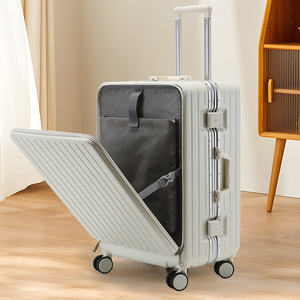 Mgb mới đến mang theo vali hành lý du lịch cổ điển trường hợp khó khăn Xe đẩy thông minh vali hành lý với người giữ cốc - Product Image 1