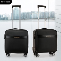 Valise trolley unisexe 18 pouces imperméable et légère en polyester Oxford à motif dessin animé avec serrure à combinaison, idéale pour les week-ends