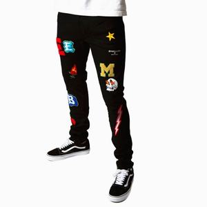 Jeans pour hommes de style européen, coupe skinny, en denim noir, fabrication sur mesure en gros - Product Image 2