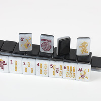 Juego de Mahjong Americano de Lujo QianYao en Mármol Blanco y Negro, Modelo 002, Fichas de Resina Resistentes a los Arañazos, para 4 Jugadores, Fiesta Familiar
