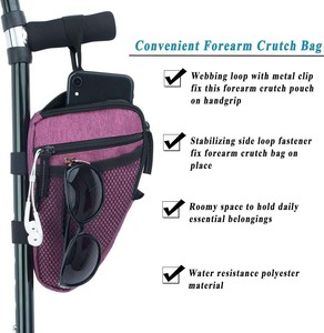 Muestra Gratuita de Muletas de Antebrazo, Muletas de Agarre Ajustables, Ergonómicas, de Aleación de Aluminio, Bastón Alternativo para Caminar con Bolsa - Product Image 3