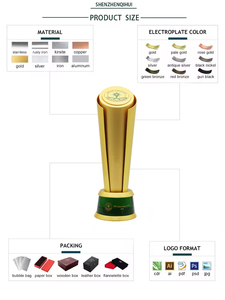 Nouveau design de trophée en aluminium doré, base de trophée, natation, sports, coupe internationale de football, personnalisable - Product Image 5