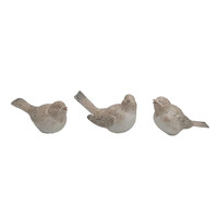 Figurines d'oiseaux colorées en résine de 2.9 pouces Statue d'oiseau de décoration de table artisanale avec finition dorée Set 6