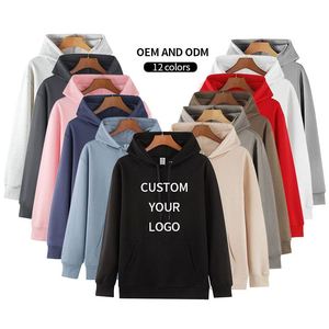 Sweat-shirts à capuche unisexes de haute qualité pour hommes, coupe oversize, personnalisables avec logo, en coton épais vierge - Product Image 1