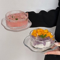Ensemble de bols à dessert de luxe de forme irrégulière, valeur esthétique élevée, bols et assiettes en verre en forme de nuage