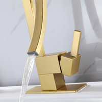 Mitigeur de lavabo d'eau chaude et froide Éléphant unique Robinet de salle de bain Monté sur le pont Mitigeur de lavabo en laiton chromé Robinet de lavabo