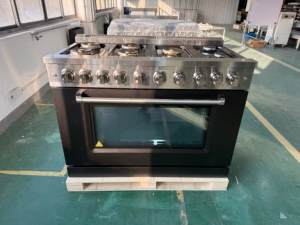 Estufa de Gas de Convección Profesional de 48 Pulgadas, 7 Quemadores, 7.84 Pies Cúbicos Vitrina Independiente Negra con Puerta de Vidrio de Triple Capa e Iluminación LED para el Hogar - Product Image 5