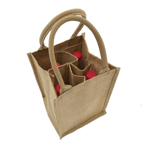 Wholesale Custom Printed Eco Friendly Jute Wine Bottle <b>Bags</b> Ladies Grocery Shopping Jute Tote <b>Beach</b> <b>Bag</b> - Product Image 5