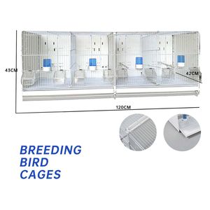 Cage à oiseaux de grande taille améliorée - 4 portes avant, panneau arrière complet et séparateur pour la reproduction, volière pour perroquets avec protection contre les graines - Product Image 3