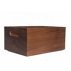 Antiker hölzerner Aufbewahrungskisten-Rechteck-Desktop-Organizer im japanischen Stil für Stoffbuch-Kleinigkeiten mit geschnitztem Griff - Product Image 5
