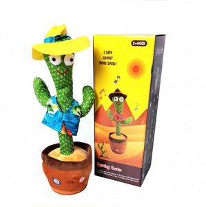 TOYSRUNNER PT105 Juguete de Peluche con Grabación, Cactus Eléctrico Bailarín con Luces LED y 3 Canciones en Inglés y Español para Edades de 5 a 13+ Años, Algodón PP - Product Image 6