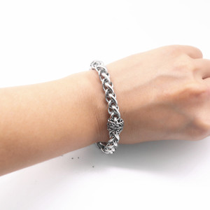 yunnique Skull Bracelet <b>Titanium</b> Steel Magnetic Clasp Unisex Jewelry Gift - Product Image 4