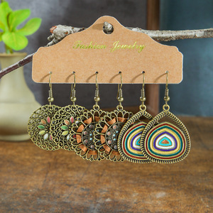 Boucles d'oreilles pendantes tendance, style bohème, plumes, alliage, ensemble de bijoux de fête pour femmes - Product Image 2