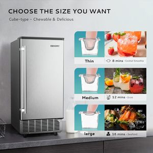 Euhomy thương mại Ice Maker Máy 85 lb/ngày tự động làm sạch Ice Maker Máy thương mại Ice Cube Maker - Product Image 3