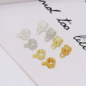 18K Gold Plated <b>Copper</b> Flower Spacer Beads For <b>Bracelet</b> Making Jewelry Findings - Product Image 1