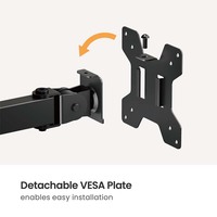 Support double moniteur LDT129-C024ML10kg avec plateau pour ordinateur portable, fixation réglable par pince de bureau pour 2 écrans, idéal pour la maison et le bureau