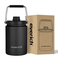 Jarra Térmica de Acero Inoxidable de Doble Vacío, de un Galón, 64 oz, 128 oz, Aislada al Vacío, de Acero Inoxidable 304 con Tapa Resistente