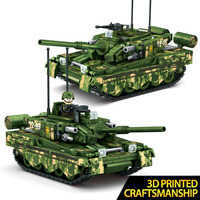Modelo de Tanque Militar Tipo 99, Juguete Educativo de Construcción con Bloques de ABS para Armar, Unisex, para Niños y Adolescentes