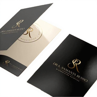 Dossiers A4 personnalisés avec logo imprimé, finition estampée à chaud, pour hôtel, restaurant, spa, club, stockage de documents