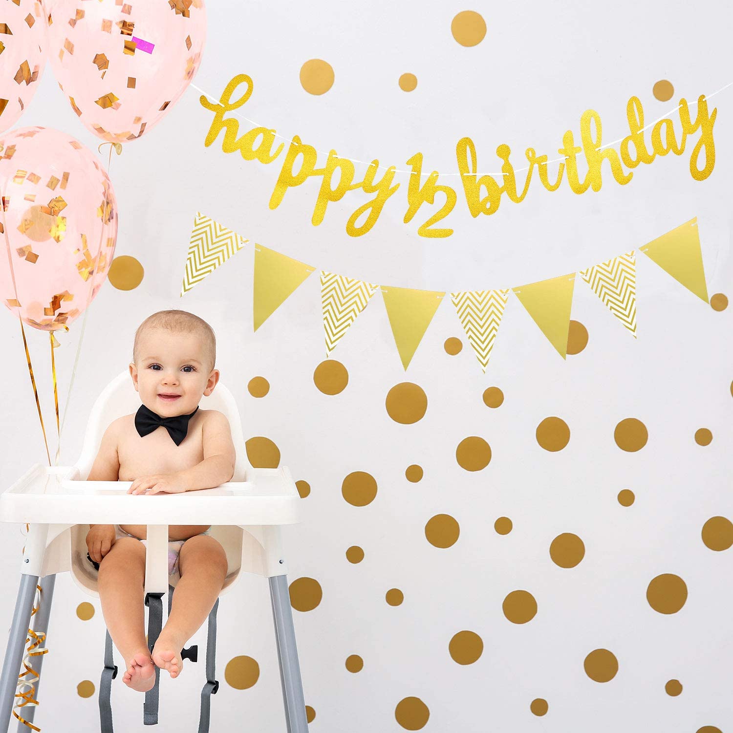 Striscione Compleanno Riciclabile – 2,6 Metri, Colore Blu, Design Moderno, Carta Lucida, Decorazione Parete