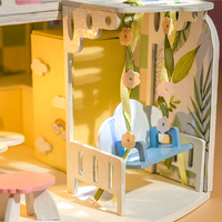 IIECREATE Maison de poupée en bois YU-2701 Modèle à l'échelle 1:24 Jouet miniature Ensemble de meubles DIY Jouet éducatif pour enfants