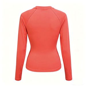 เสื้อโยคะแขนยาวสำหรับผู้หญิง ทรงเข้ารูป แห้งเร็ว คอกลม เสื้อออกกำลังกายสำหรับยิมและวิ่ง - Product Image 4