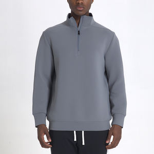 2026 Spring Athleisure Clothing Sportswear Premium Quarterzip 93% Polyester 7% Spandex Stand Up Collar <b>Men's</b> Pullover Sweatshirt - Product Image 3