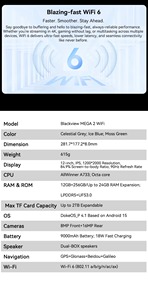 Blackview Mega 2 Wifi máy tính bảng 12 "Android 15 12GB + 256GB 9000mAh 16MP HDR máy ảnh màn hình lớn máy tính bảng - Product Image 6