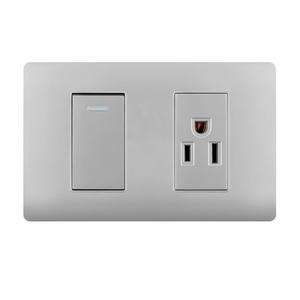 Interrupteur et prise murale ultra-minces, norme américaine, panneau PC ignifuge, avec interrupteur USB/Type-C et prise de courant - Product Image 1