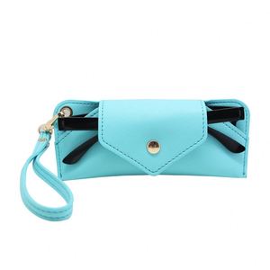 Boshiho Customized Custom Genuine Leather Folding Eyeglass Pouch Genuine Leather Sun <b>Glasses</b> <b>case</b> - Product Image 2
