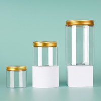 Couvercle en aluminium Pots en plastique pour animaux de compagnie pour le stockage des aliments ou des crèmes cosmétiques fabriqués avec une finition or rose argent ou doré