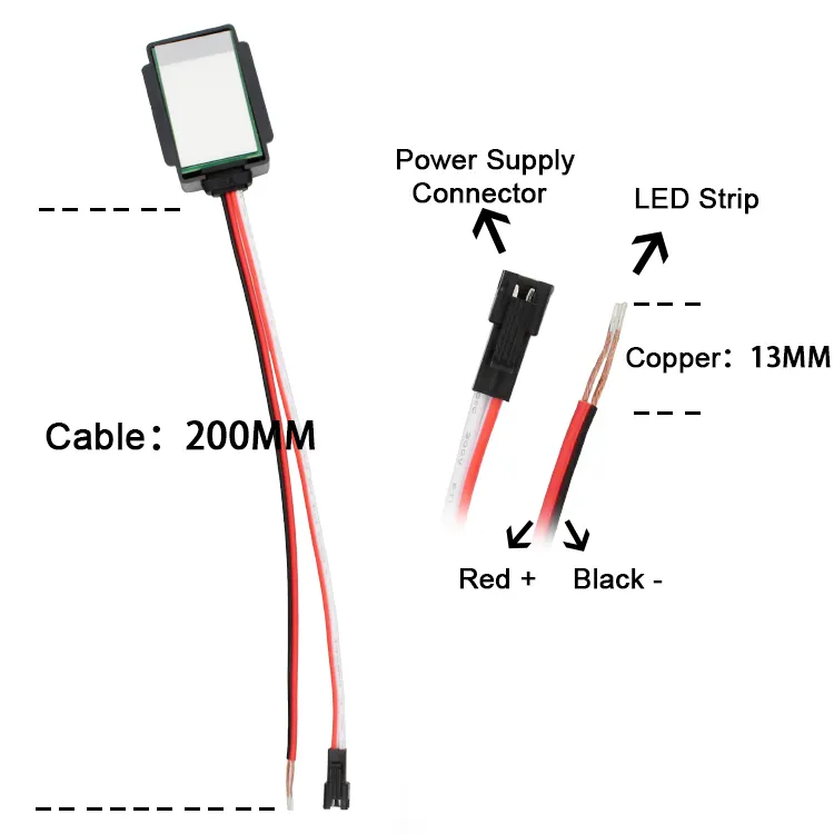 Interruttore tattile con sensore tattile dimmer a palo singolo capacitivo da 5amp per interruttore sensore tattile a specchio luminoso a LED per bagno