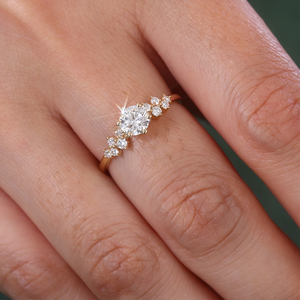 Provence Women's 18k yellow Gold Diamond Engagement Ring Round Brilliant Cut lab grown Diamonds ring Classic Style Jewelry ring - Product Image 3