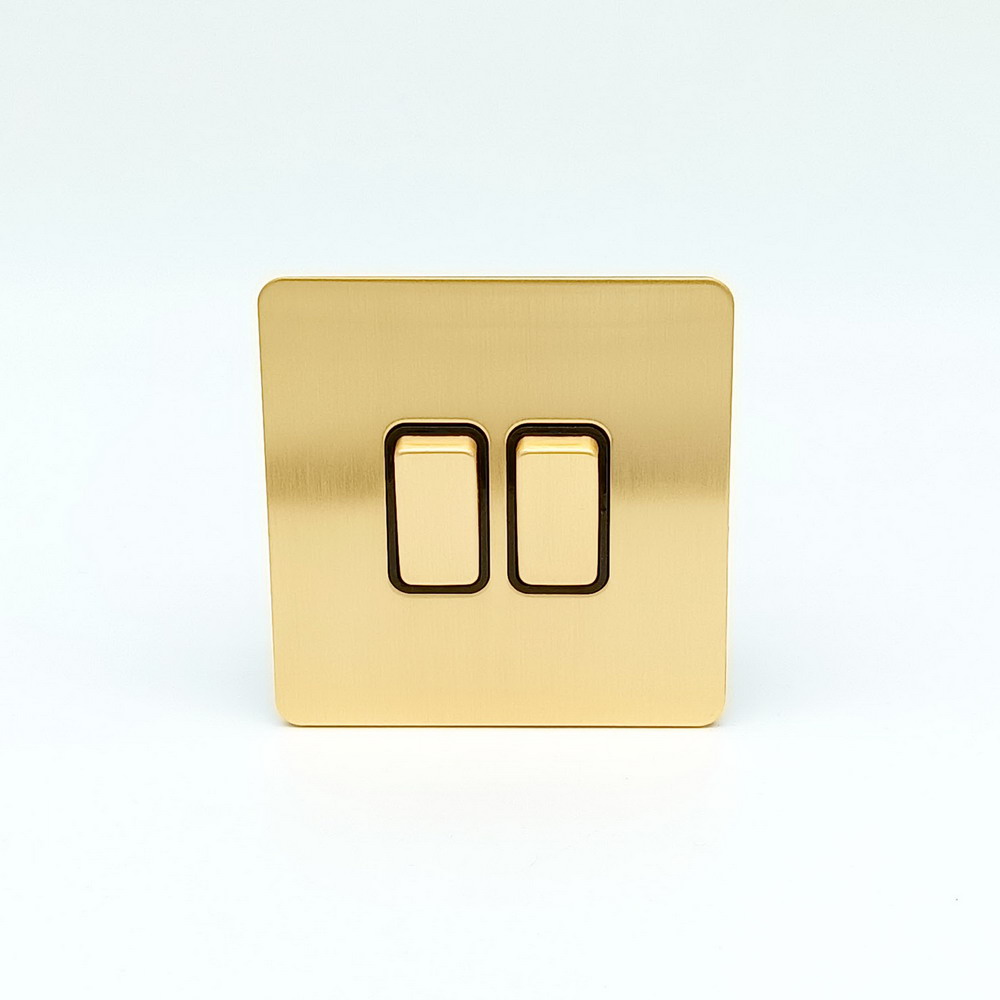 Золотистый никель Серебристый Ретро разъем латунный переключатель из нержавеющей стали матовая бронза Двухсекционный двухсторонний медный переключатель