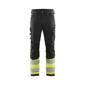 BLAKLADER - 119316429933C156 Hi-Vis 4-way-<b>stretch</b> <b>trousers</b> without nail pockets <b>Black</b>/Yellow - EAN 7330509842256 HI-VIS WORKWEAR - Product Image 1