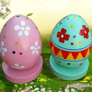 Accessoires de Pâques personnalisés en usine, grands œufs de Pâques en fibre de verre colorés en résine pour la décoration de jardin de Pâques en extérieur - Product Image 3