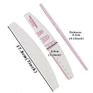 Hot bán hai mặt nửa-moon Nail tập tin với người cai trị quy mô có thể giặt công cụ làm móng tay cho tiệm làm bằng nhựa Emery Board <span class=keywords><strong>Acrylic</strong></span> - Product Image 3