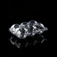 Transparante PET perzikverpakking met scharnierend deksel voor 6 verse perziken, wegwerpbaar fruitverpakking, food grade, groothandel, detailhandel, supermarkt
