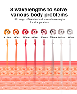 8 bước sóng hình ảnh trị liệu hồng ngoại thiết bị <span class=keywords><strong>PDT</strong></span> Máy chăm sóc sức khỏe sử dụng hồng ngoại <span class=keywords><strong>LED</strong></span> Red Light Therapy Panel - Product Image 6