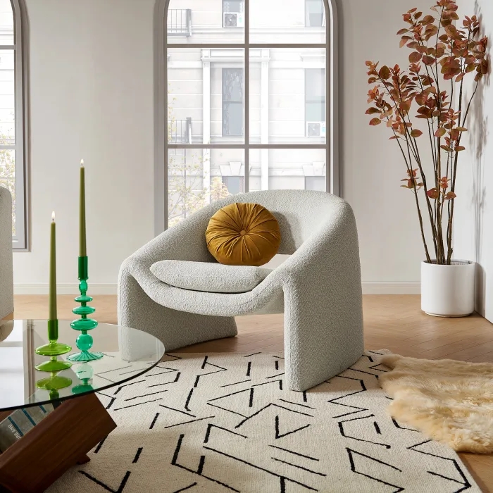 Modern Design Living Room Sofa Chair Wool Fabric Luxury Single Seater Sofa Accent Lounge Chairs