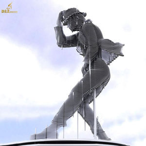 Berühmte moderne verschwinden abstrakte Edelstahl sitzende Frau menschliche Figur Metallkunst skulpturen - Product Image 4