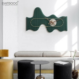 EMITDOOG <span class=keywords><strong>Orologio</strong></span> <span class=keywords><strong>da</strong></span> <span class=keywords><strong>Parete</strong></span> in Legno e Ferro Battuto, Decorazione per Soggiorno, Orologi in Metallo Stile Industriale, Arte Murale Moderna, Orologi Fatti a Mano - Product Image 6