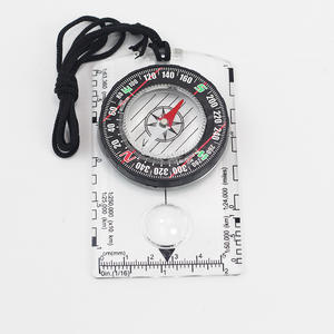 Regla con Escala y Brújula DC361, Herramienta de Mapa para Senderismo al Aire Libre, Puntero de Navegación, Dial Transparente Rojo Fluorescente - Product Image 5