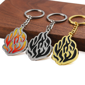 Factory Custom Creative <strong>Design</strong> Party Gift Metal Enamel Color Print Flame <strong>Design</strong> Metal <strong>Key</strong> <strong>Chain</strong> - Product Image 1